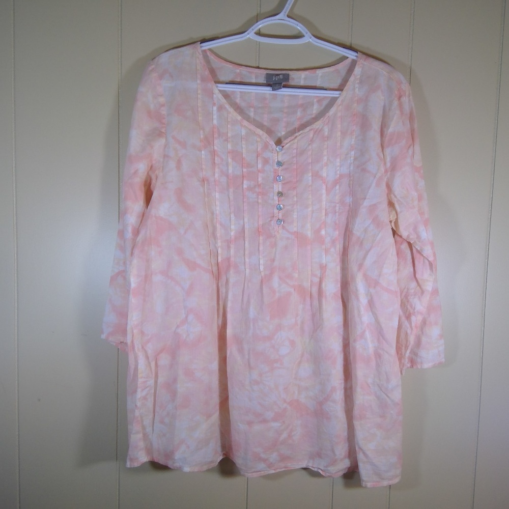 J.Jill Lightweight peachy pink long tunic Medium
